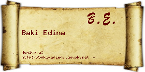 Baki Edina névjegykártya