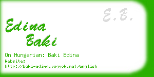 edina baki business card